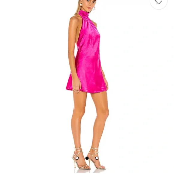 Hayes Mini Dress in Magenta Pink - Picture 2 of 3